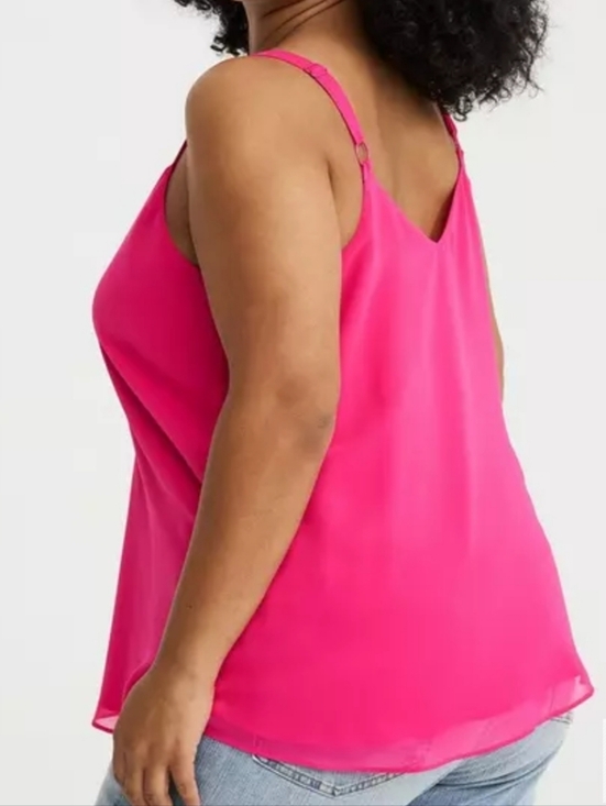 Torrid Sophie Swing Challis Cami Hot Pink - Picture 3 of 7